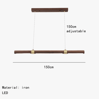 Lampe LED Suspendue Minimaliste Imitation Bois et Métal avec Hauteur Réglable | Marco Lucetti