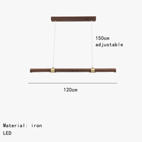 Lampe LED Suspendue Minimaliste Imitation Bois et Métal avec Hauteur Réglable | Marco Lucetti