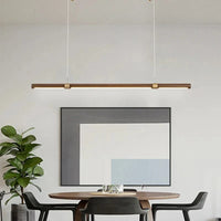 Lampe LED Suspendue Minimaliste Imitation Bois et Métal avec Hauteur Réglable | Marco Lucetti