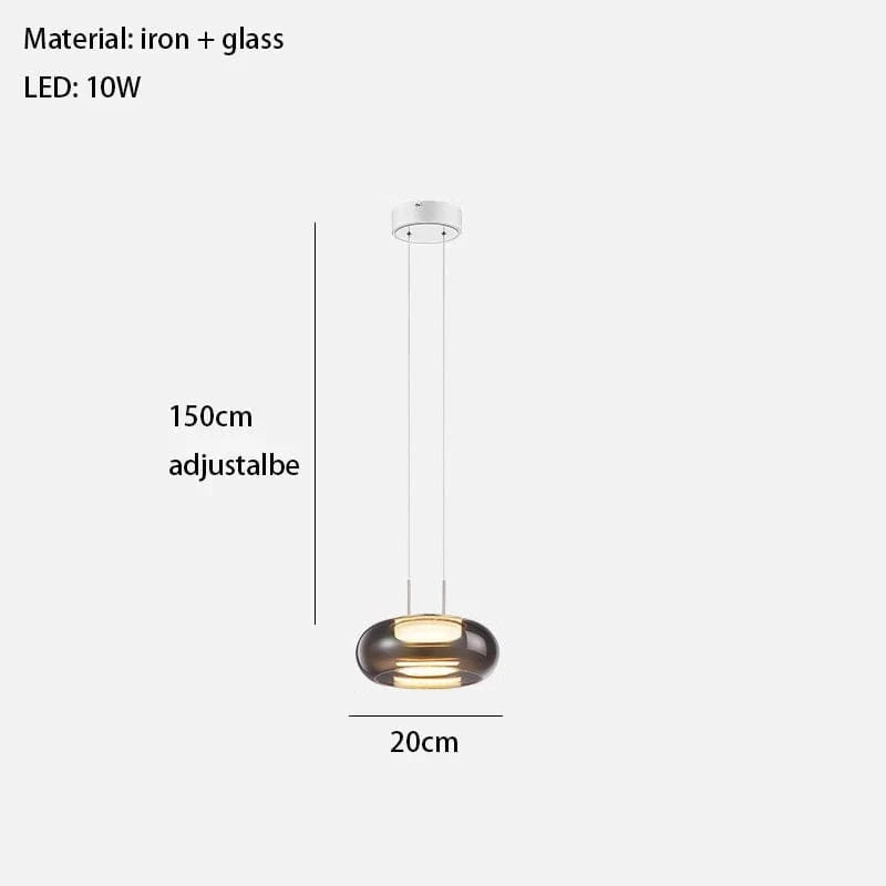 Lampe LED Suspendue Nordique en Verre avec Cordon Réglable pour une Décoration Intérieure | Marco Lucetti 1 lumière / Blanc chaud