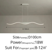 Lampe LED suspendue nordique : un luminaire décoratif idéal pour restaurants | Marco Lucetti Blanc 100cm / Blanc froid, pas de télécommande