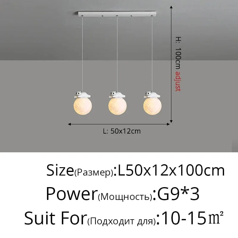 Lampe LED suspendue Ours Mignon | Marco Lucetti B 3 têtes / Trois couleurs