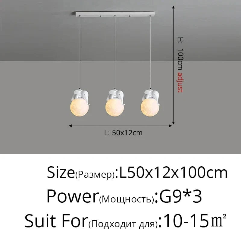 Lampe LED suspendue Ours Mignon | Marco Lucetti C 3 Têtes / Trois couleurs