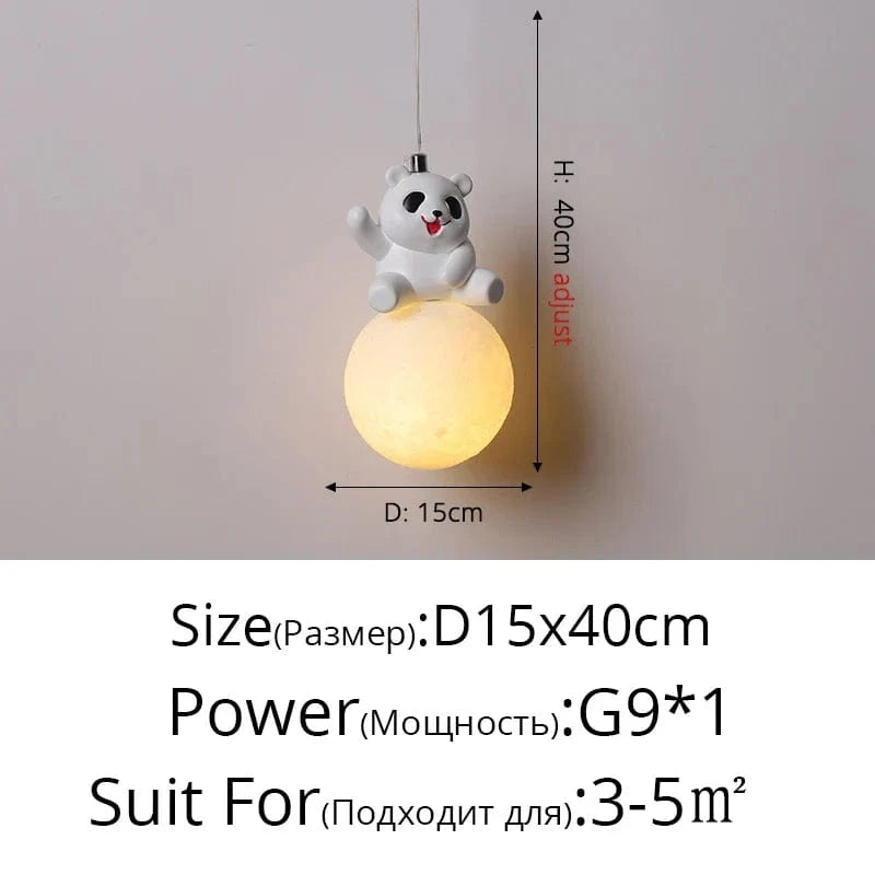 Lampe LED suspendue Ours Mignon | Marco Lucetti D / Trois couleurs