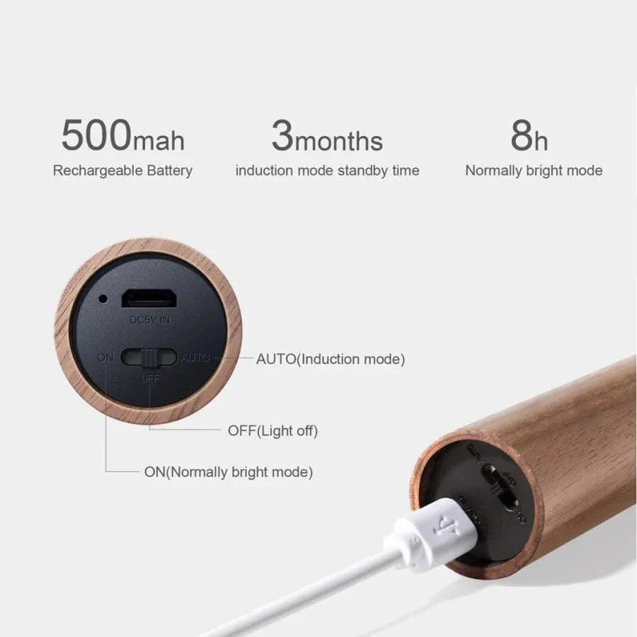 Lampe LED USB Bois Rechargeable | Marco Lucetti