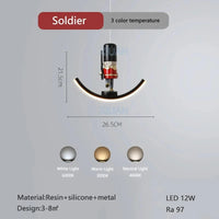 Lampe Licorne Suspendue | Marco Lucetti Soldat 3 couleurs claires