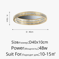 Plafonnier LED doré de luxe