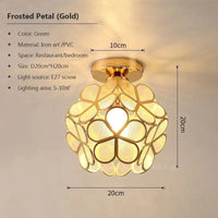 Lampe Macaron Pétale LED Moderne pour Salle à Manger et Balcon | Marco Lucetti PL852 A Givre Or / Blanc froid