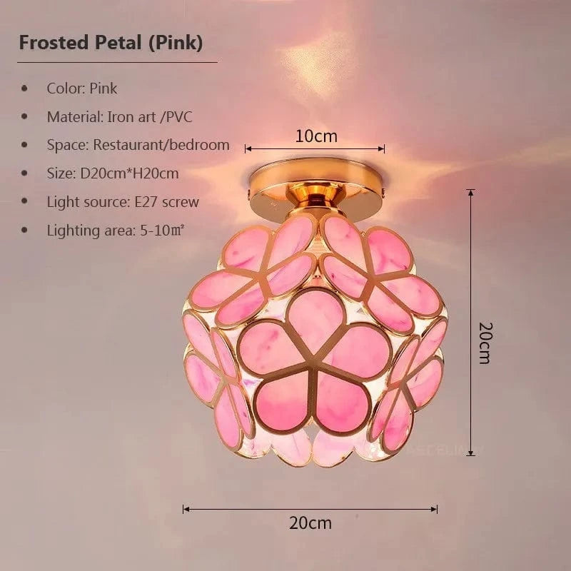 Lampe Macaron Pétale LED Moderne pour Salle à Manger et Balcon | Marco Lucetti PL852 A Rose Givre / Blanc froid