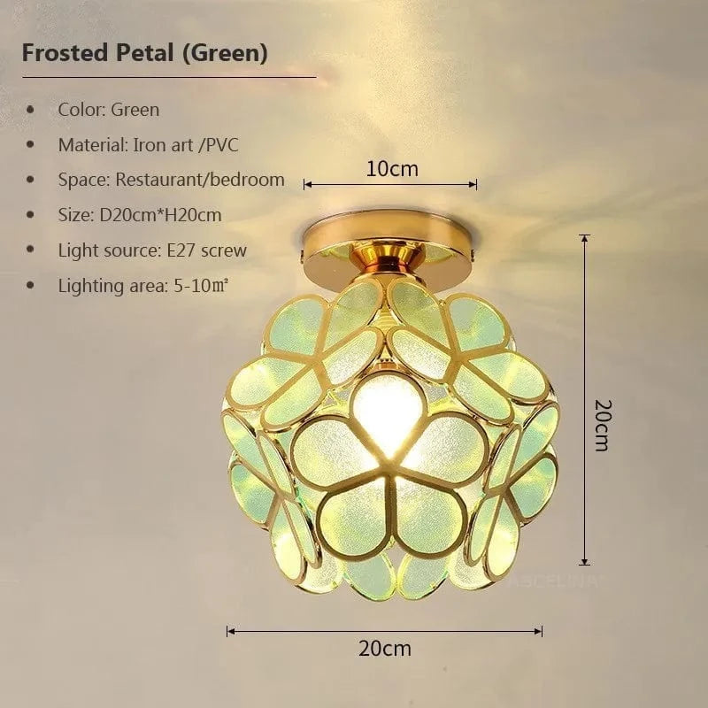 Lampe Macaron Pétale LED Moderne pour Salle à Manger et Balcon | Marco Lucetti PL852 A Vert Givre / Blanc froid