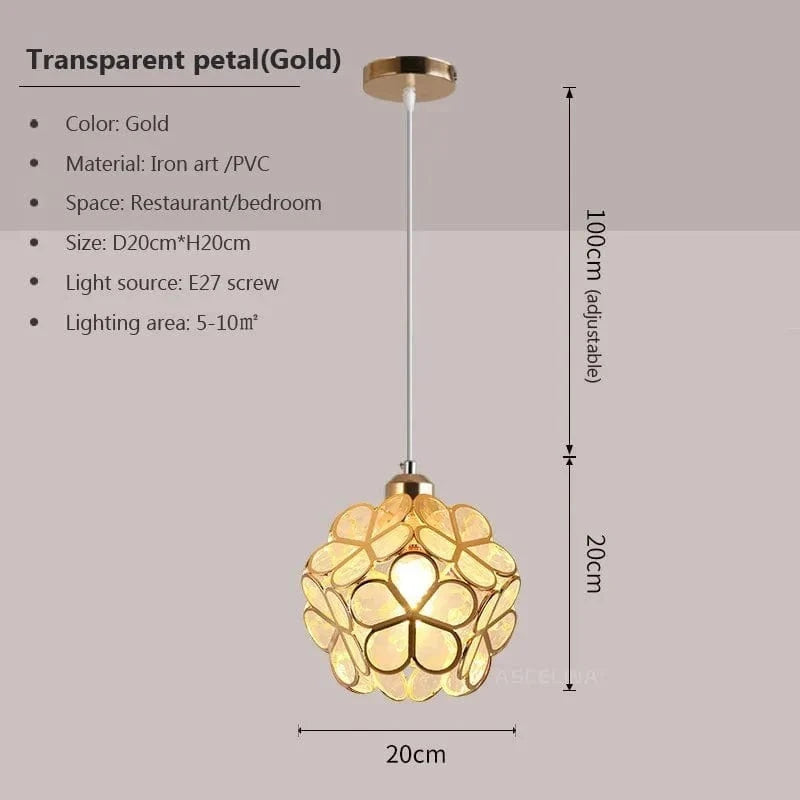Lampe Macaron Pétale LED Moderne pour Salle à Manger et Balcon | Marco Lucetti PL852 B Or Clair / Blanc froid