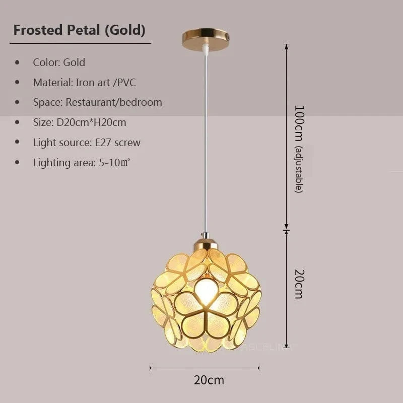 Lampe Macaron Pétale LED Moderne pour Salle à Manger et Balcon | Marco Lucetti PL852 B Or Givré / Blanc froid