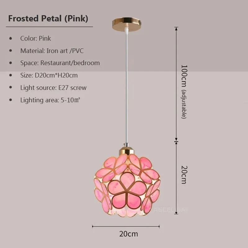 Lampe Macaron Pétale LED Moderne pour Salle à Manger et Balcon | Marco Lucetti PL852 B Rose Givré / Blanc froid