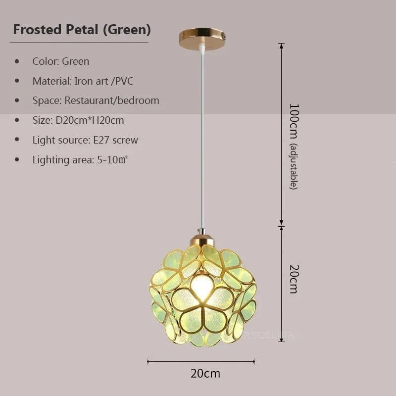 Lampe Macaron Pétale LED Moderne pour Salle à Manger et Balcon | Marco Lucetti PL852 B Vert Givre / Blanc froid