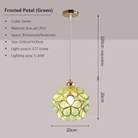 Lampe Macaron Pétale LED Moderne pour Salle à Manger et Balcon | Marco Lucetti PL852 B Vert Givre / Blanc froid