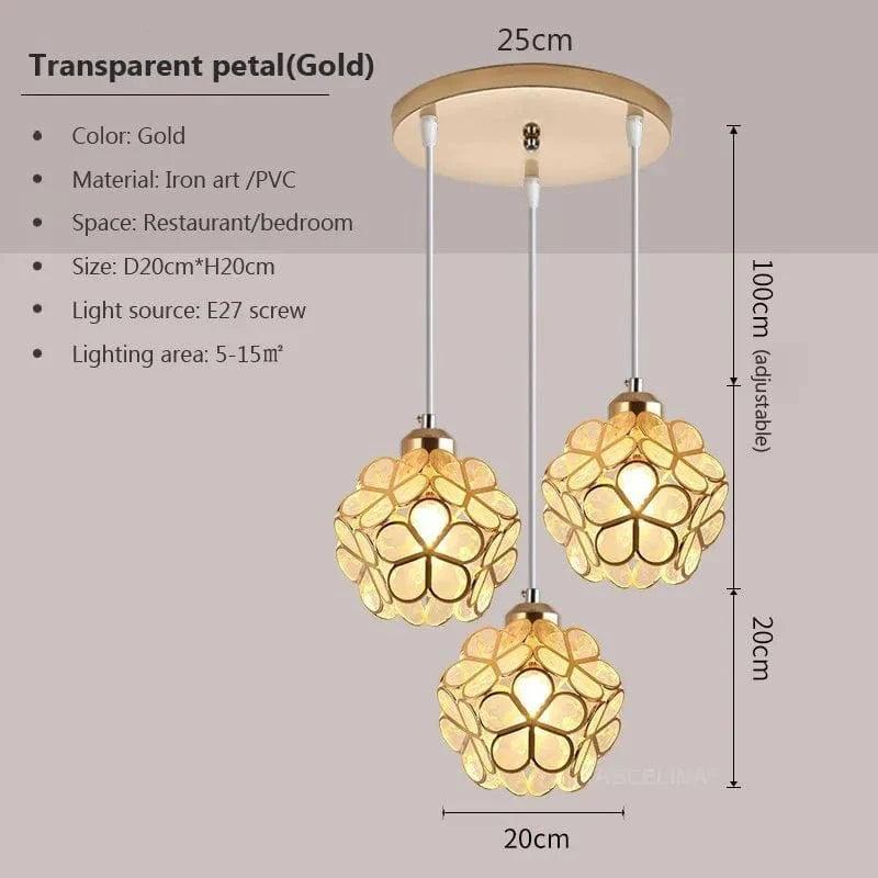 Lampe Macaron Pétale LED Moderne pour Salle à Manger et Balcon | Marco Lucetti PL852 C Or Clair / Blanc froid
