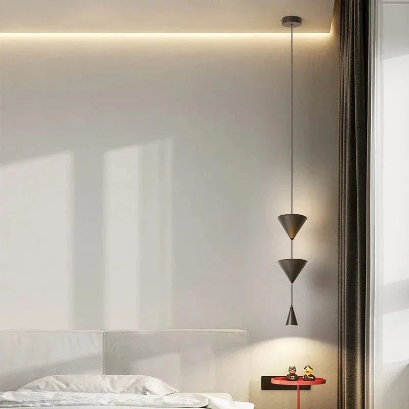 Lampe minimaliste noir-blanc pour suspension moderne dans votre restaurant, maison, salon, salle à manger, bar ou comptoir. | Marco Lucetti