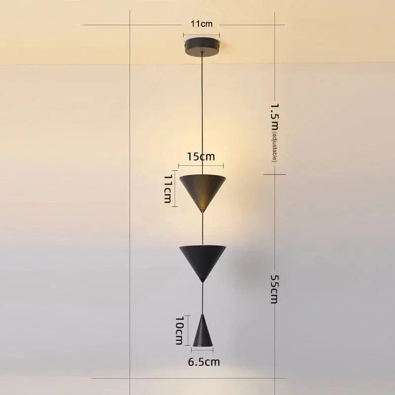 Lampe minimaliste noir-blanc pour suspension moderne dans votre restaurant, maison, salon, salle à manger, bar ou comptoir. | Marco Lucetti Noir / Lumière froide