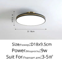 Plafonnier LED Doré en Métal