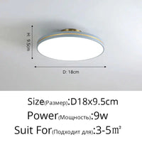 Plafonnier LED Doré en Métal