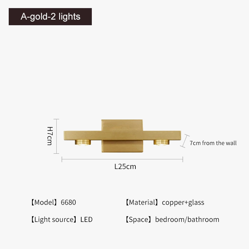 Applique murale LED dorée moderne