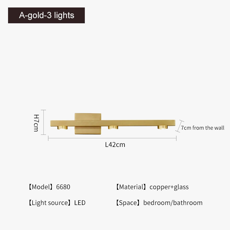 Applique murale LED dorée moderne