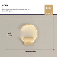 Lampe murale design en aluminium minimaliste | Marco Lucetti PLI080 Or A / Blanc froid