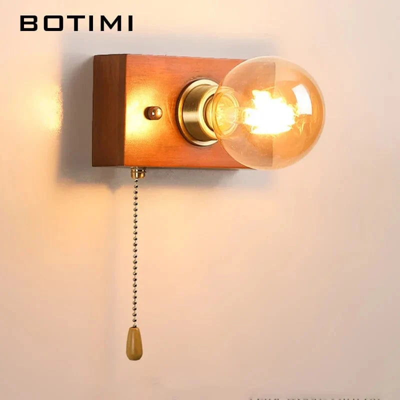 Lampe murale en bois avec interrupteur à tirer | Marco Lucetti
