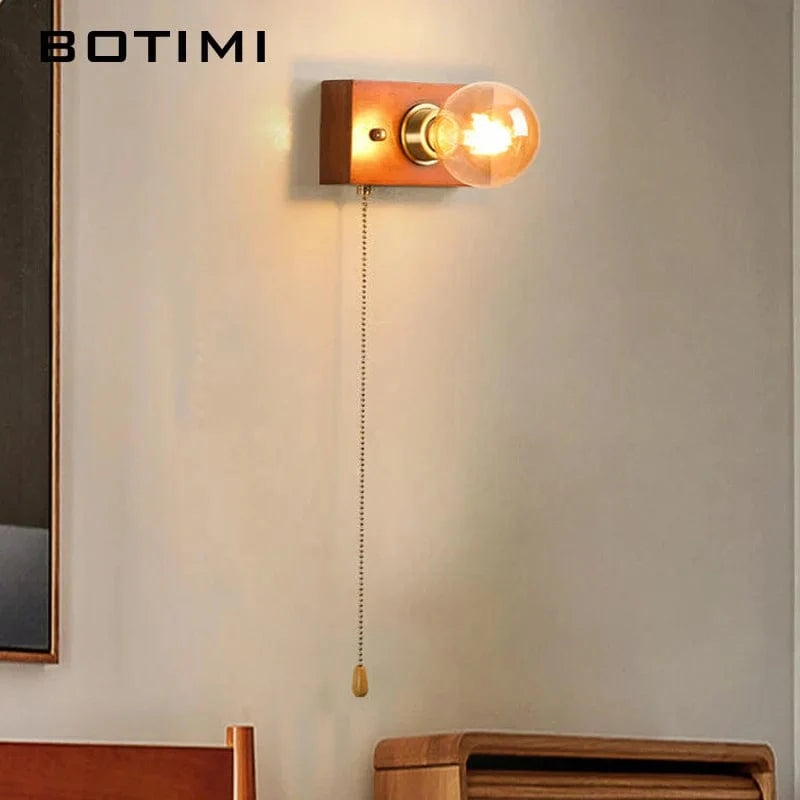 Lampe murale en bois avec interrupteur à tirer | Marco Lucetti