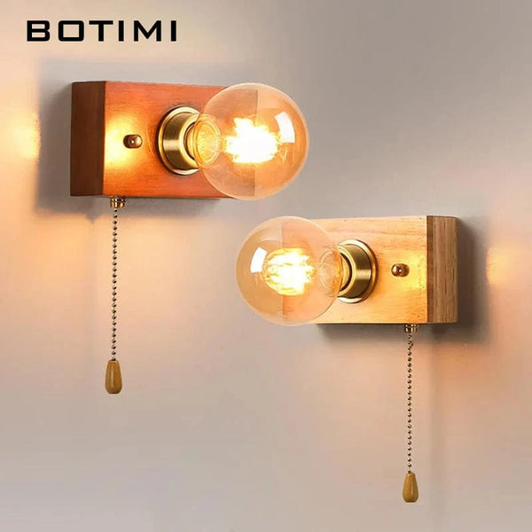 Lampe murale en bois avec interrupteur à tirer | Marco Lucetti