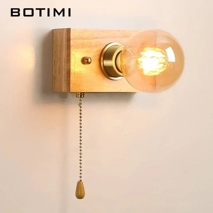 Lampe murale en bois avec interrupteur à tirer | Marco Lucetti