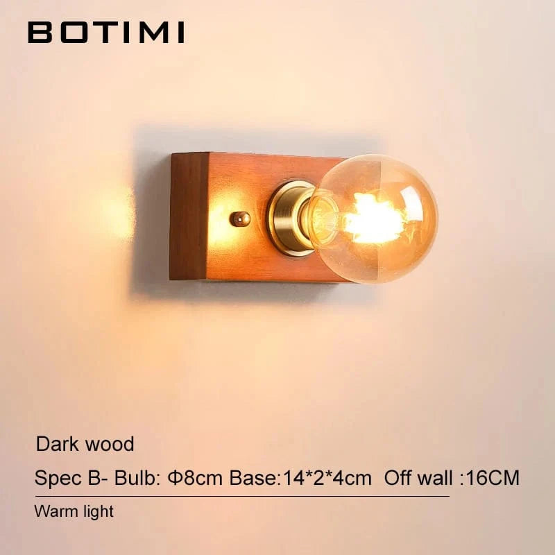 Lampe murale en bois avec interrupteur à tirer | Marco Lucetti B Bois foncé