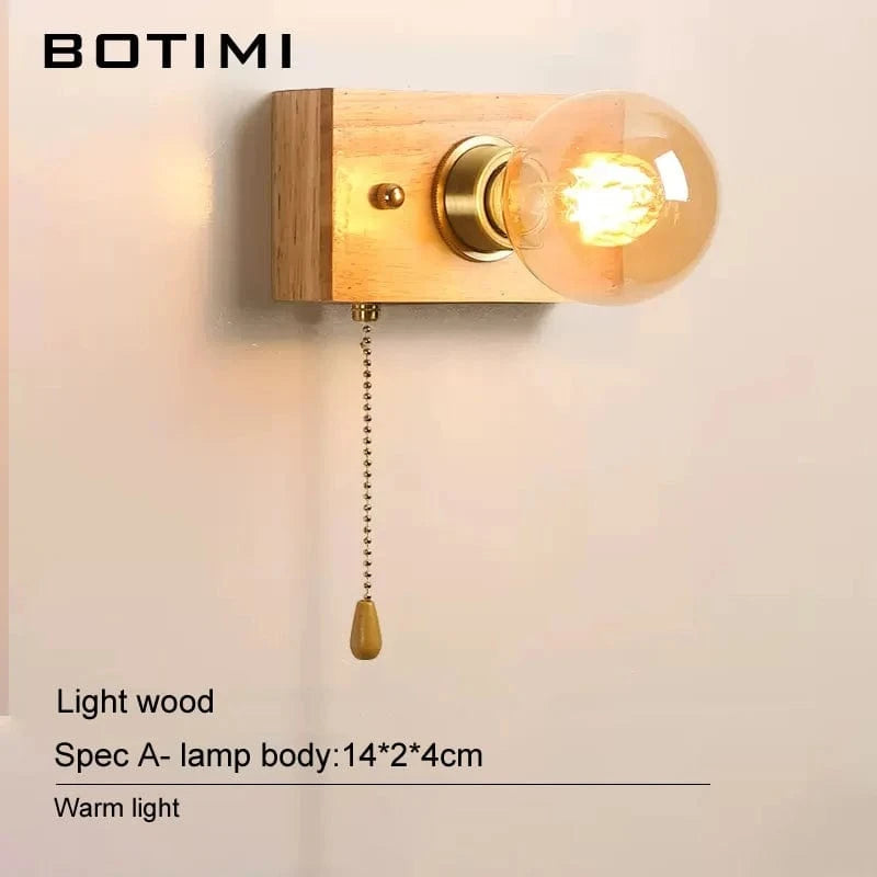 Lampe murale en bois avec interrupteur à tirer | Marco Lucetti Un bois clair