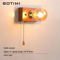 Lampe murale en bois avec interrupteur à tirer | Marco Lucetti Un bois sombre