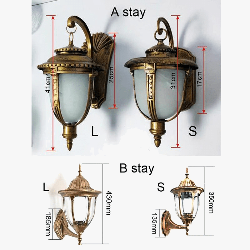 Lampe murale extérieure en bronze européen pour balcon et jardin | Marco Lucetti