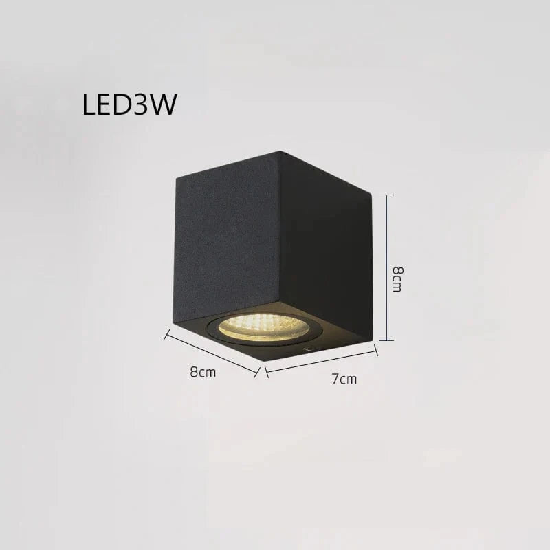 Lampe murale extérieure étanche pour porche moderne et balcon, IP54 | Marco Lucetti A-trompette 3W