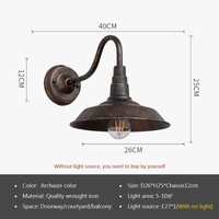 Lampe murale extérieure vintage étanche pour balcon et jardin - Style industriel, douille E27 | Marco Lucetti