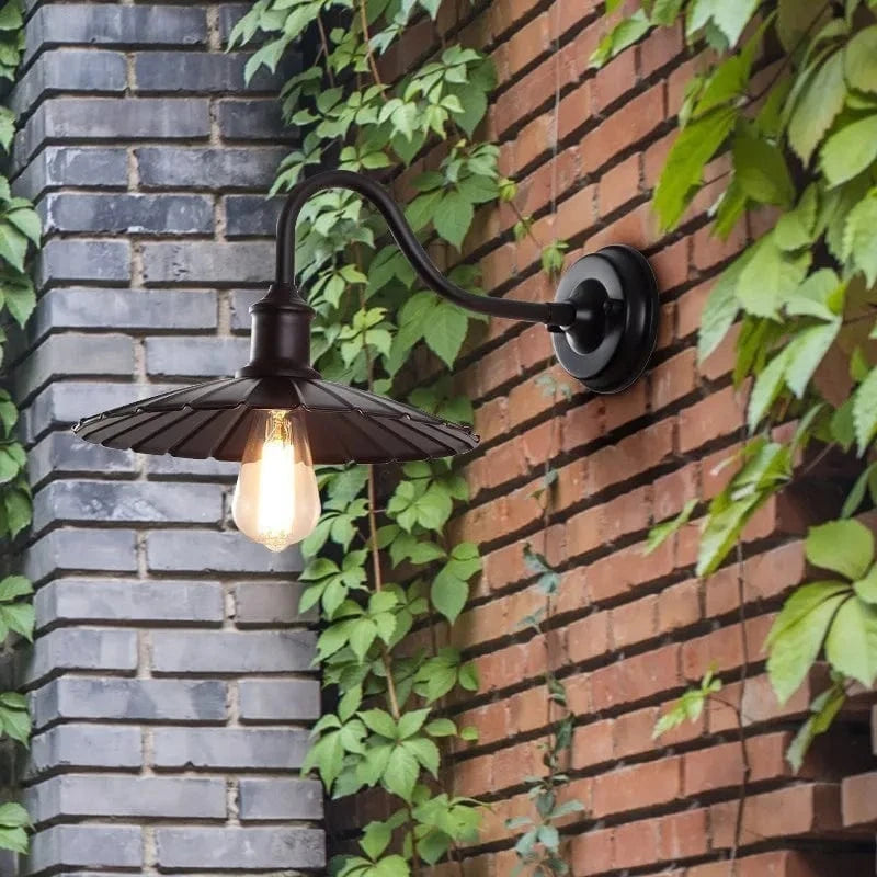 Lampe murale extérieure vintage étanche pour balcon et jardin - Style industriel, douille E27 | Marco Lucetti