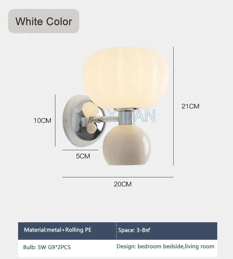 Lampe murale haut/bas de chevet "Lumière d'ambiance" | Marco Lucetti Couleur crème / Lumière chaude