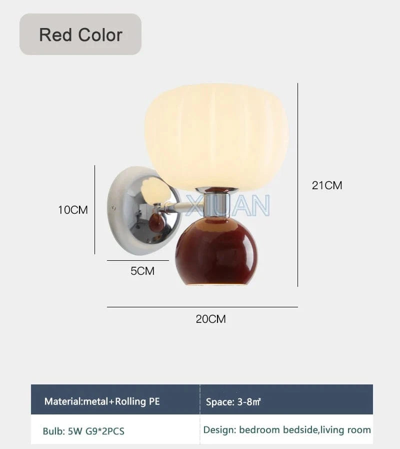 Lampe murale haut/bas de chevet "Lumière d'ambiance" | Marco Lucetti Couleur rouge / Lumière chaude