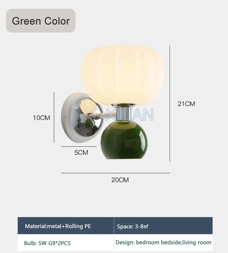 Lampe murale haut/bas de chevet "Lumière d'ambiance" | Marco Lucetti Couleur verte / Lumière chaude