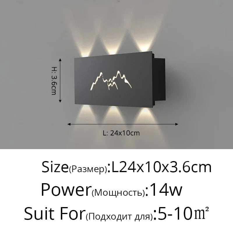 Lampe Murale LED Double Tête Nordique SimpleLamp | Marco Lucetti Style noir D 14W