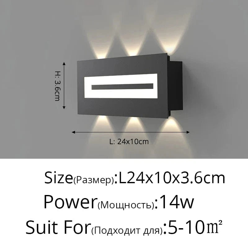 Lampe Murale LED Double Tête Nordique SimpleLamp | Marco Lucetti Style noir E L24cm