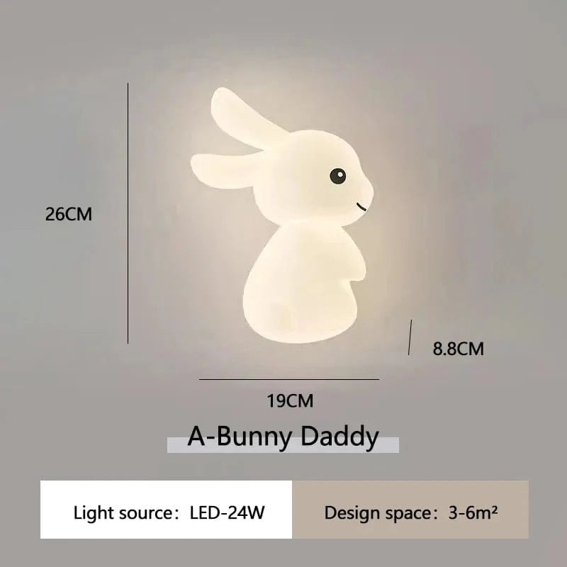 Lampe murale LED Lapin Mignon pour Chambre Enfant | Marco Lucetti A papa lapin
