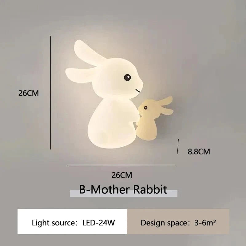 Lampe murale LED Lapin Mignon pour Chambre Enfant | Marco Lucetti B Mère Lapin