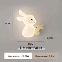 Lampe murale LED Lapin Mignon pour Chambre Enfant | Marco Lucetti B Mère Lapin