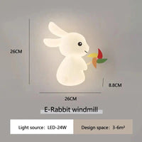 Lampe murale LED Lapin Mignon pour Chambre Enfant | Marco Lucetti Moulin à vent E Lapin