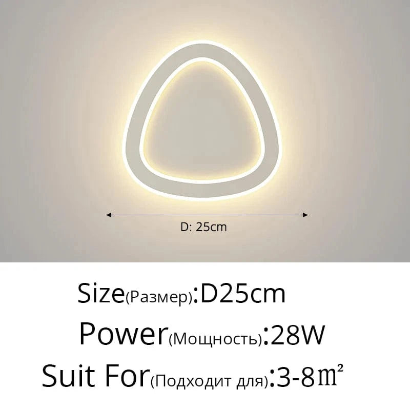 Lampe murale LED nordique: design simple et moderne | Marco Lucetti Style C D25cm 28W / 3 couleurs sans télécommande