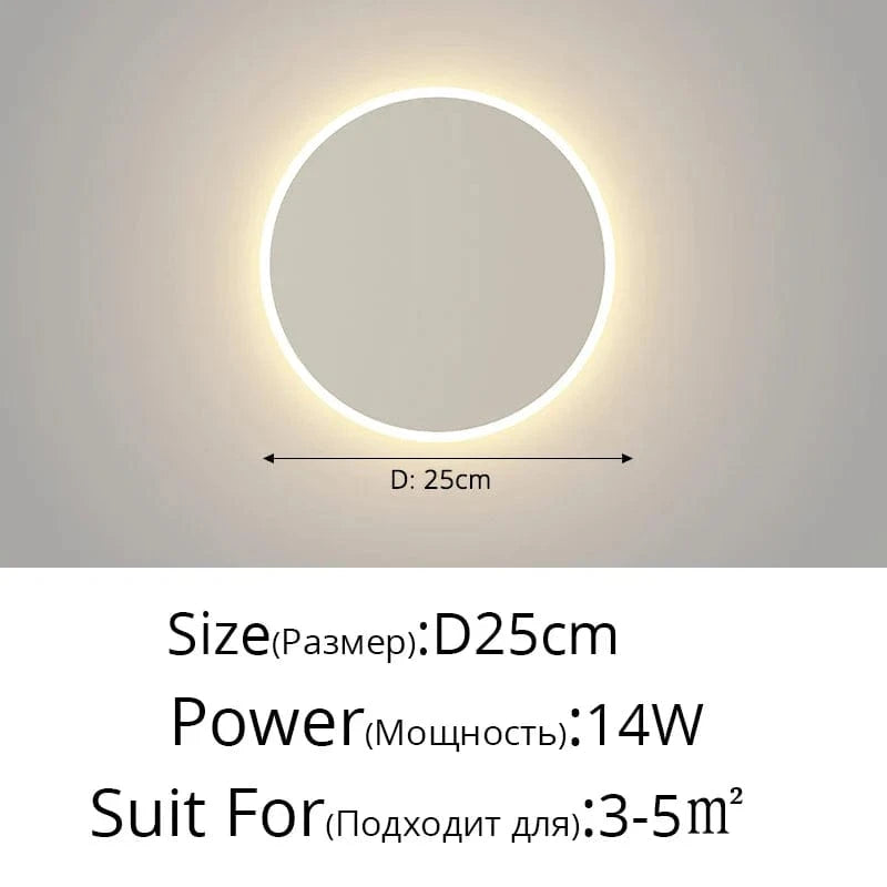 Lampe murale LED nordique: design simple et moderne | Marco Lucetti Style F D25cm 14W / Blanc froid (5 500-7 000 K).