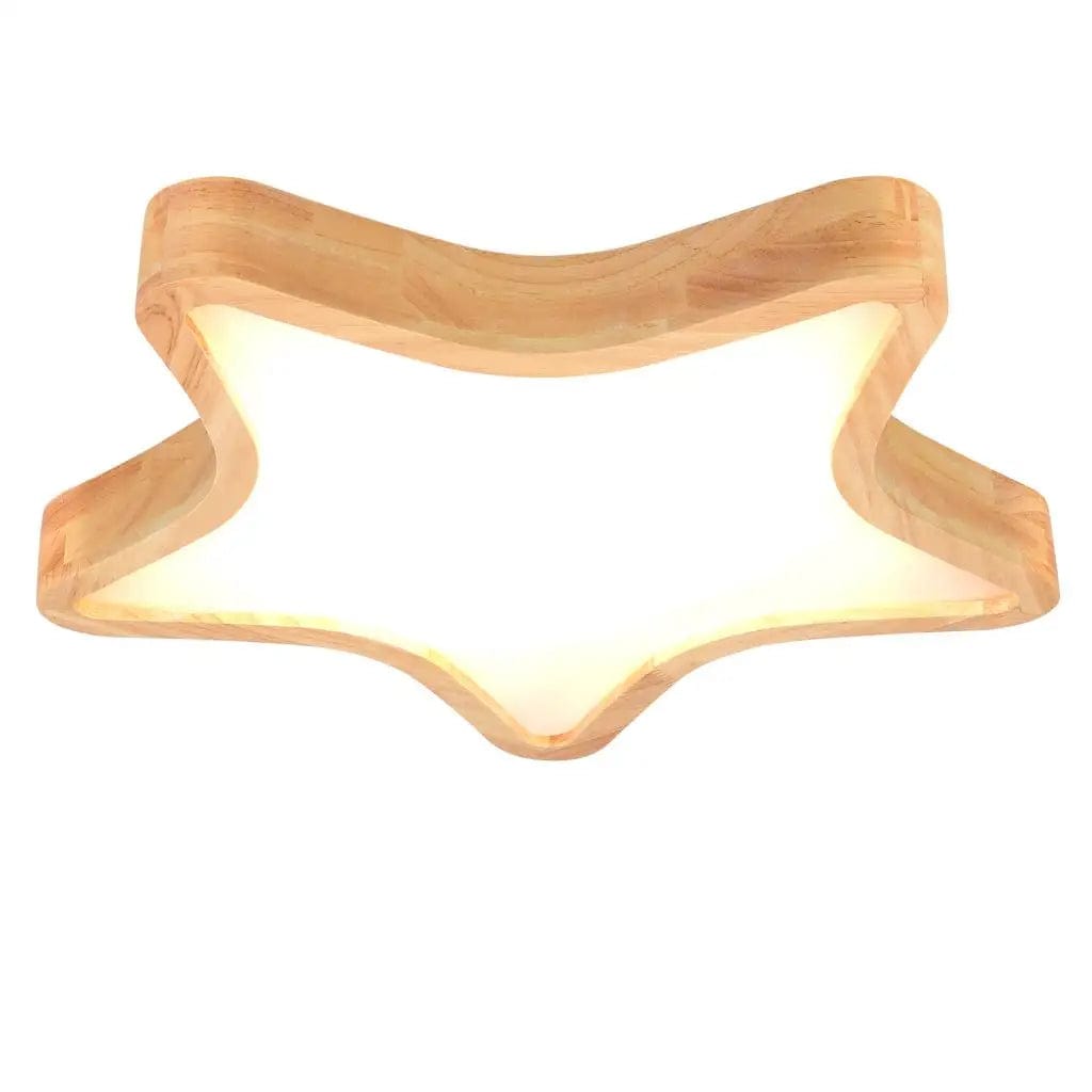 Lampe nordique en bois naturel : Plafonnier étoile LED  | Marco Lucetti